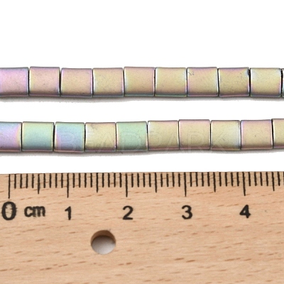 Electroplated Frosted Non-magnetic Synthetic Hematite Beads Strands G-G089-B01-13-1