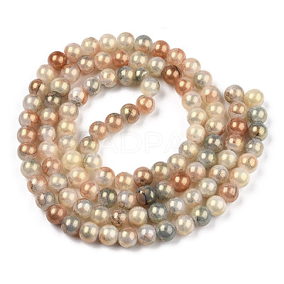Baking Paint Crackle Glass Bead Strands DGLA-R053-05N-1