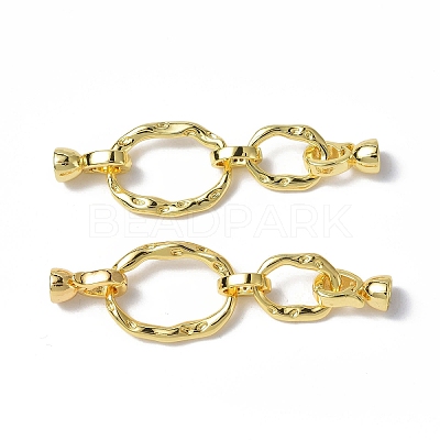 Brass Micro Pave Cubic Zirconia Fold Over Clasps KK-P223-50G-1