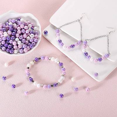 400Pcs 4 Colors Opaque Acrylic Beads MACR-SZ0001-79C-1