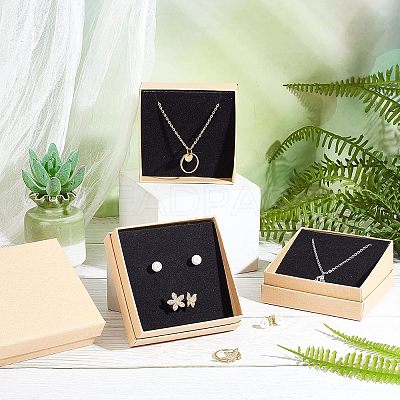 Kraft Paper Cardboard Jewelry Boxes CBOX-WH0001-D05-1