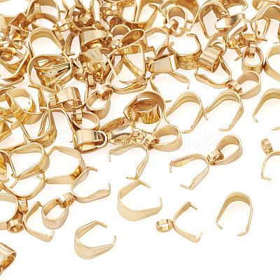 201 Stainless Steel Snap on Bails & Ice Pick Pinch Bails & Pendant Pinch Bails STAS-TA0006-34-1