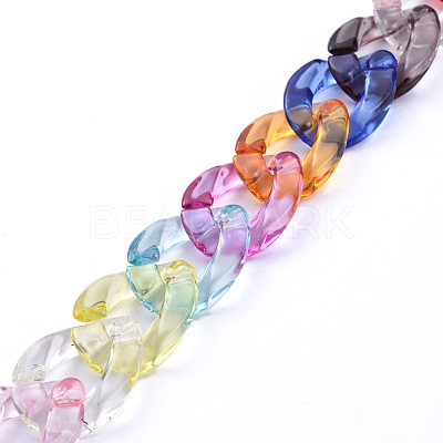 Handmade Transparent Acrylic Twisted Chains AJEW-JB00648-1