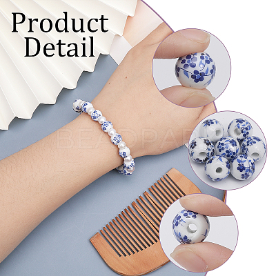 200Pcs 4 Styles Handmade Porcelain Beads PORC-CA0001-13-1