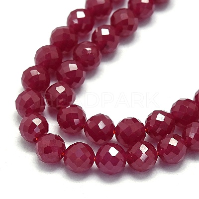 Lab Grown Red Corundum Beads Strands G-G106-C13-05-1-1