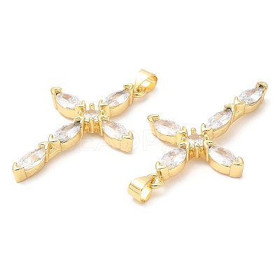 Rack Plating Brass Micro Pave Cubic Zirconia Pendants KK-A185-36G-1