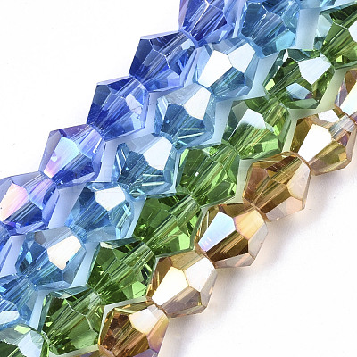 Electroplate Glass Beads Strands EGLA-Q118-6mm-B-1