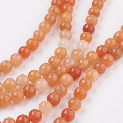 Natural Red Aventurine Beads Strands X-GSR023-1