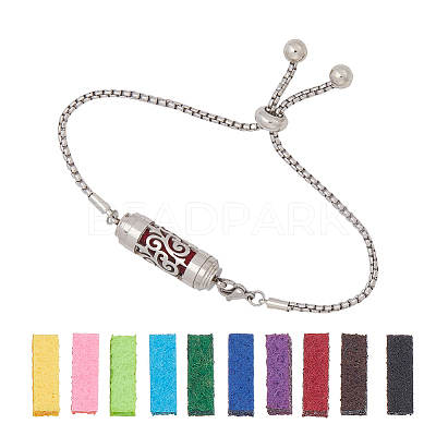 Stainless Steel Column Slider Bracelets BJEW-WH0016-75B-1