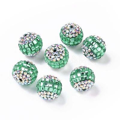 Polymer Clay Rhinestone Beads RB-L029-04C-1