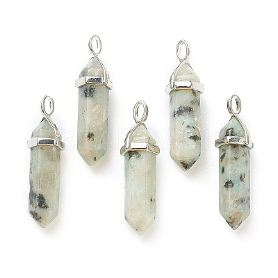 Natural Sesame Jasper Pointed Pendants X-G-M378-01P-A11-1