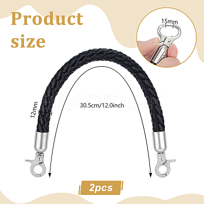 Braided Round Imitation Leather Bag Handles FIND-WH0139-955A-1