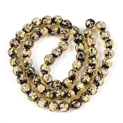 Handmade Foil Glass Beads Strands FOIL-N029-05E-1