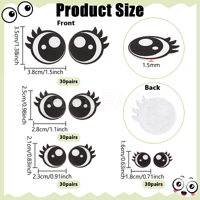 2 Bagds Oval Felt Craft Doll Eye DIY-FG0010-04B-1
