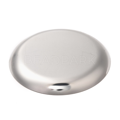 Non-Tarnish Flat Round 430 Stainless Steel Jewelry Display Plate STAS-P289-01P-1