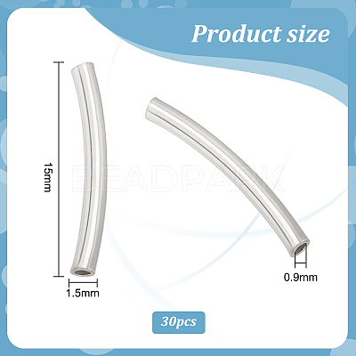 30Pcs 925 Sterling Silver Tube Beads STER-PH0001-43-1