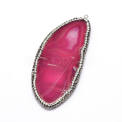 Dyed Natural Agate Nuggets Big Pendants G-F229-01E-1