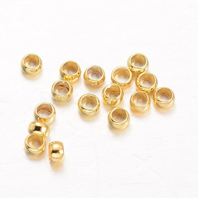 Rondelle Brass Crimp Beads KK-L134-32G-1