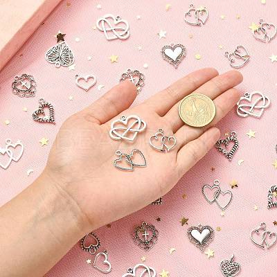 100pcs 10 Style Tibetan Style Alloy Charms TIBEP-CJ0001-39-1