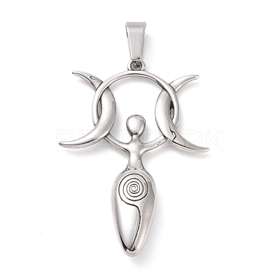 Non-Tarnish 304 Stainless Steel Manual Polishing Big Pendants STAS-G276-07P-1