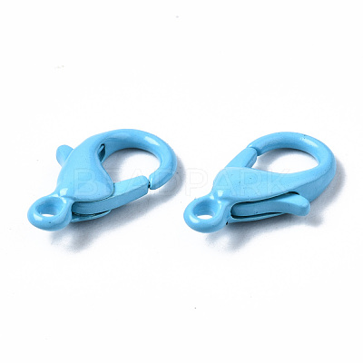 Spray Painted Eco-Friendly Alloy Lobster Claw Clasps PALLOY-T080-06E-NR-1