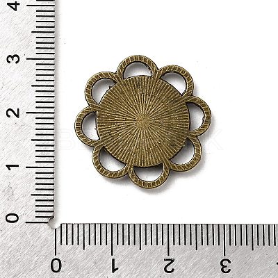 Flower Alloy Cabochon Settings PALLOY-N0088-33AB-NF-1