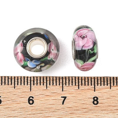 Lampwork & Brass Core European Beads LAMP-P019-01P-22-1
