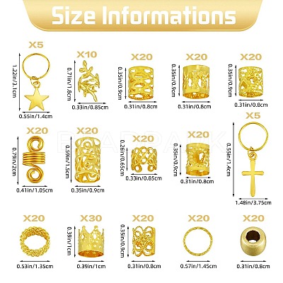 270Pcs Iron Hair Coil Cuffs X1-AJEW-SZC0021-03G-1