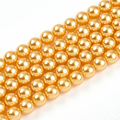 Baking Paint Pearlized Glass Pearl Bead Strands HY-N002-5mm-A08-1