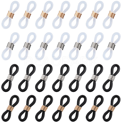 120Pcs 4 Colors Silicone Eyeglasses Chains Loop Ends AJEW-SC0002-54-1