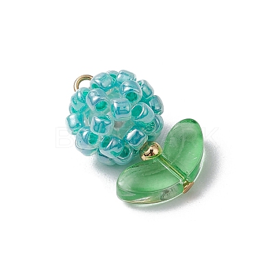 Glass Seed Beads Pendants PALLOY-MZ00592-06-1