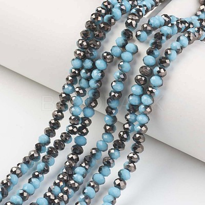 Electroplate Opaque Glass Beads Strands EGLA-A034-P6mm-P13-1