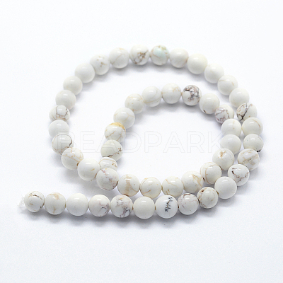 Natural Magnesite Beads Strands X-G-I199-27-6mm-1