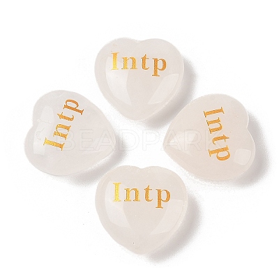 Natural Quartz Crystal Heart Engraving MBTI Figurines Statues for Home Office Desk Decorations G-K353-05F-1