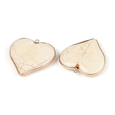 Synthetic Howlite Heart Pendants TURQ-T004-30B-1