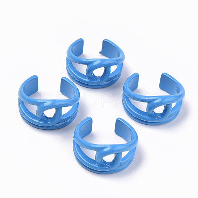 Spray Painted Alloy Cuff Rings RJEW-T011-22A-RS-1