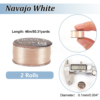 Nylon Beading Thread NWIR-WH0005-10S-1