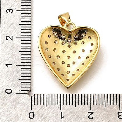 Rack Plating Brass Micro Pave Cubic Zirconia Pendants KK-L226-001G-06-1