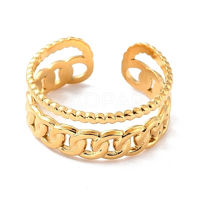 Ion Plating(IP) 304 Stainless Steel Finger Rings X-RJEW-L102-34G-1