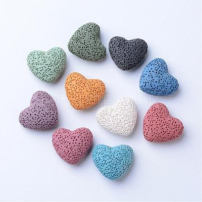 Unwaxed Natural Lava Rock Beads G-F327-M-1