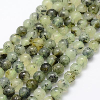 Natural Prehnite Beads Strands G-P322-48-6mm-1