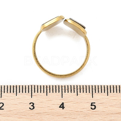 Rectangle 304 Stainless Steel Paua Shell Cuff Rings for Women RJEW-G346-04G-01-1