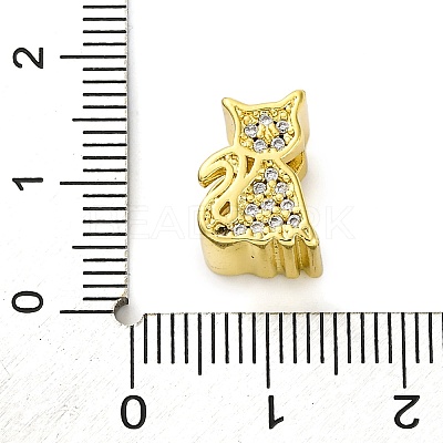 Rack Plating Brass Micro Pave Cubic Zirconia European Beads KK-Z081-11-1