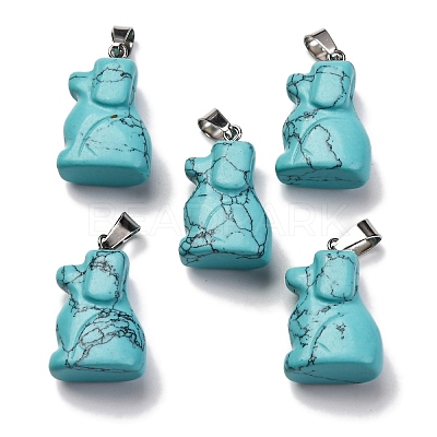 Synthetic Turquoise Pendants G-B127-07P-10-1