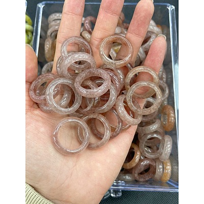 Natural Strawberry Quartz Finger Rings WG8089A-26-1