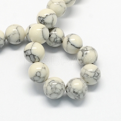 Dyed Synthetic Turquoise Gemstone Bead Strands TURQ-R032-8mm-XSS01-1