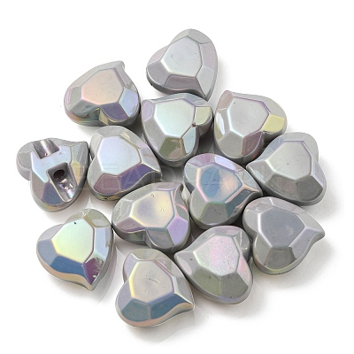 UV Plating Rainbow Iridescent Acrylic Beads OACR-P010-03F-1