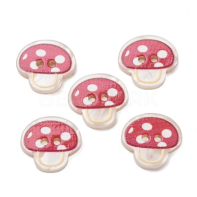 2-Hole Printed Opaque Resin Buttons RE-CBA2C75-04F-1