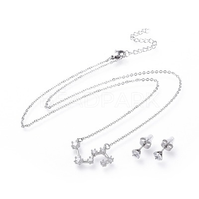 304 Stainless Steel Jewelry Sets SJEW-F211-01L-P-1