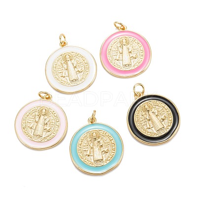 Brass Enamel Pendants KK-G399-03-1